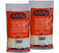 Axal Pro Sel régénérant 2X 10kg | Pastilles de sel pour adoucisseurs d’eau, systèmes de détartrage, piscines | Efficace pour éviter le calcaire et adoucir l’eau
