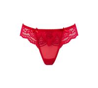 Axami Rouge Dentelle String Avec Broderie Florale Et Nœuds Papillon
