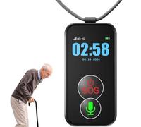 Axazcs Dispositif D'alerte d'urgence pour Personnes Âgées, Collier Portable avec Bouton SOS, Détection des Chutes Anormales, Appels Vocaux 4G Intelligents, Positionnement GPS, Étanche IPX6
