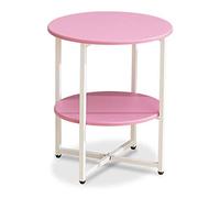 Axdwfd Table pliante Table d'appoint, Petit Table basse Petit Table ronde 2-Tier Sofa Side Table d'appoint Cabinet Chambre lit Table pratique mobile guéridon (Color : Pink)
