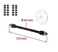 Axe de roue arrière vélo - CYCLINGCOLORS - 9,5mm x 175mm - 20 billes acier - VTT, route, course