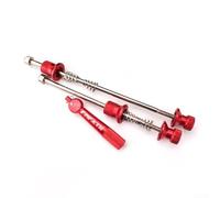 Axe de roue avant et arrière de vélo de montagne et de route avec levier antivol à dégagement rapide en alliage d'aluminium et arbre en acier pour une utilisation sûre (rouge)