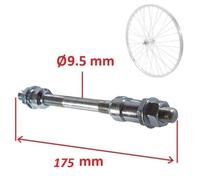 AXE DE ROUE VELO UNIVERSEL 9,5x175 MM MOYEU ARRIERE PLEIN 7 et 8 vitesses VTT ROUTE BMX FIXIE SINGLESPEED VINTAGE ANCIEN ECROU