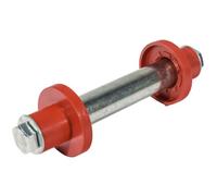 Axe de roue - WERKA PRO - Ø20mm - Longueur 126mm - Fixation brouette - Bagues en plastique