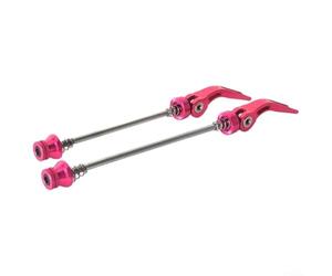 Axe de vélo à dégagement rapide, design en alliage d'aluminium, robuste et léger pour toutes vos aventures en VTT (rouge)