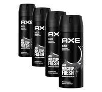 Axe Déodorant Homme Black, Sans Sels d'Aluminium, Pour Sentir Bon Toute la Journée, Contre les Mauvaises Odeurs, Fraîcheur 48h, Spray 150ml (Lot de 4)