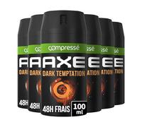 Axe Déodorant Homme Bodyspray Compressé, Dark Temptation, 48 h, lot de 6x100ml