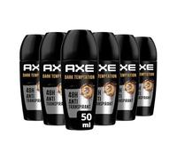AXE - Déodorant Homme Dark Temptation - Bille Anti-transpirante - fraîcheur 48h - parfum chocolat gourmand (lot de 6x 50ml)