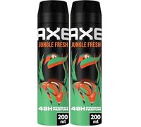 AXE - Déodorant Homme Spray - Jungle Fresh - 48h non-stop frais - Parfum feuilles de palmier et ambre - 200ml (Lot de 2)