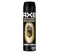 AXE - Déodorant Homme Spray - Magnum Gold Caramel Billionnaire - 48h non-stop frais - Parfum de caramel gourmand - 200ml