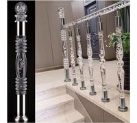 Axe d'escalier en acrylique transparent avec embout en cristal, poteau d'extrémité de colonne balustre durable pour escaliers intérieurs et extérieurs