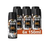 Axe Fine Fragrance Collection Lot de 6 déodorants pour le corps sans aluminium 72 heures de fraîcheur Noir Vanille 150 ml