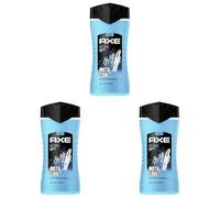 Axe Gel Douche 3 en 1 Ice Chill et Shampooing pour une fraîcheur et un parfum longue durée Testé dermatologiquement 250 ml (1 pièce) (Lot de 3)