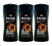 Axe Gel Douche DARK TEMPTATION 3 x 400ml Corps Visage & Cheveux Chocolat Noir