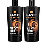 AXE - Gel Douche Homme 5en1 Dark Temptation - 24h Hydratant - 87% d'Ingrédients d'origine naturelle - parfum chocolat gourmand - 700ml (Lot de 2)