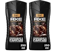 AXE - Gel Douche Homme 5en1 Dark Temptation - 24h Hydratant - 87% d'Ingrédients d'origine naturelle - parfum chocolat gourmand - 250ml (Lot de 2)