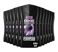 AXE - Gel Douche Homme 5en1 Provocation - 24h Hydratant - 87% d'Ingrédients d'origine naturelle - parfum noix de coco & poivre noir - lot 12x250ml