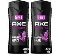 AXE - Gel Douche Homme 5en1 Provocation - 24h Hydratant - 87% d'Ingrédients d'origine naturelle - parfum noix de coco & poivre noir - 400ml (Lot de 2)