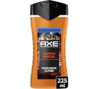 AXE - Gel Douche - Collection Prestige - Copper Santal -12h de fraîcheur - Parfum infusé aux huiles essentielles de bois de santal, miel et poivre - Agents hydratants 100% d’origine végétale - 225ml