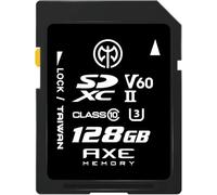 AXE MEMORY Carte SD 128 Go V60, Vitesse de Lecture jusqu'à 245 Mo/s, UHS-II U3 Class 10 V60 4K Ultra Full HD, Carte mémoire SDXC de qualité Professionnelle
