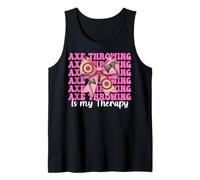Axe Throwing Is My Therapy Hrower Girl Mom Mother's Day Débardeur