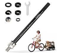 Axe Traversant M12 x 1,0 pour Remorques de Vélo, Réglable de 160 à 178 mm | Adaptateur pour la Plupart des Attache Remorque Velo