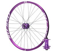 Axe Traversant Roues Avant/arrière 26/27,5/29 Pouces HG Paire De Roues for VTT Jeu De Roue À Frein À Disque Alliage D'aluminium Jante 32H 7-12S AM DH(Front 110 * 15mm,Purple_29")