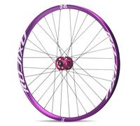 Axe Traversant Roues Avant Et Arrière 26/27,5/29'' Boost Roue De Vélo De Montagne Jantes en Alliage D'aluminium Frein À Disque Moyeux 32H pour 7-12 Vitesses(Pink,26''-Front-15x110mm)