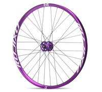 Axe Traversant Roues Avant Et Arrière 26/27,5/29'' Boost Roue De Vélo De Montagne Jantes en Alliage D'aluminium Frein À Disque Moyeux 32H pour 7-12 Vitesses(Purple,26''-Front-15x110mm)