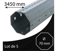 Axe volet roulant - Octogonal 70 x 1.2 - 3450 mm - Lot de 5