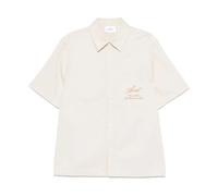 Axel Arigato, Homme, Chemises, Beige, Taille: M Chemise Beige Brodée à Manches Longues