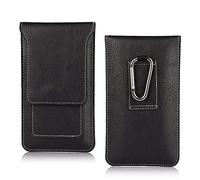AXELENS Étui Coque de Ceinture Universel pour Téléphone Portable jusqu'à 4,7 ’’ Sac de Ceinture Housse pour Smartphones iPhone Samsung Huawei Xiaomi Mousqueton et Boucle - Noir - Taille M