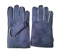 AXELENS Gants d’Hiver Homme Élégants en Similicuir Suédé Type Mouton - Chauds avec Doublure Polaire et Design Coupe-Vent - Taille L/XL_Bleu