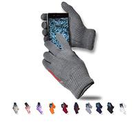 AXELENS Gants d’Hiver Tactiles Femme et Homme - Tricotés avec Doublure Polaire Douce - Gants Tactiles Capacitifs pour Smartphone et Tablette - Taille Unique_Gris