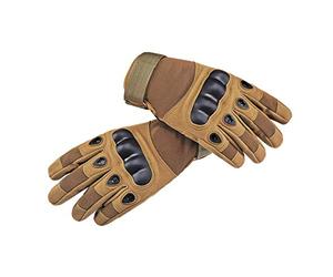 AXELENS Gants Tactiques Militaires pour Hommes Moto l'hiver Sport Vélo Antidérapant Dix Doigts Protection des Articulations Extérieures MTB Coupe-Vent Résistant Taille L Beige/Camel/Marron Clair