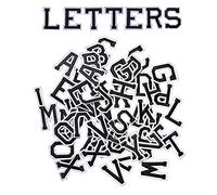 AXEN 52pcs Alphabet A to Z Patches, Iron on Sew on Letters for Clothes, Classic Black