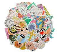 AXEN Lot de 100 autocollants en vinyle sur le thème de la Bible, Jésus Dieu pour ordinateur portable, téléphone, bouteilles d'eau, ordinateur, flasque et plus encore