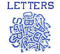 AXEN Lot de 52 patchs de l'alphabet A à Z, à repasser ou à coudre, lettres pour vêtements, bleu classique