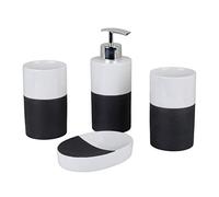 axentia 132584 Ensemble d'Accessoires de Salle, Gris/Blanc, Environ 22 x 18,6 x 8,6 cm