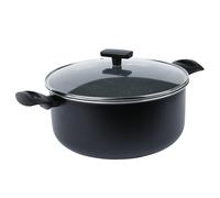 axentia 135818 Casserole pressée avec couvercle en verre Noir Ø env. 28 cm