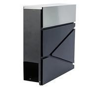 axentia Boîte aux Lettres résistante aux intempéries, Anthracite/Argent, avec Compartiment pour Les journaux, env. 37x37x11 cm