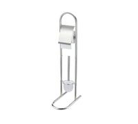 axentia Brosse à Toilettes et Dérouleur Papier Toilette en Acier Inoxydable, Serviteur WC, Ensemble de Salle de Bains, env. 15,7 x 29 x 78,5 cm, Argenté