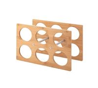 axentia Casier à Vin, Support à Bouteilles en Bambou pour 6 Bouteilles avec Tiges en Acier Inoxydable à Visser, env. 35 x 24 x 17,5 cm, Bois/Argenté