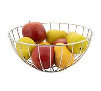 axentia Corbeille à Fruits Ronde, Corbeille à Fruits en Fil de Fer Chromé, Assiette de Fruits avec Grande Ouverture, Ø env. 29 cm, H env. 12,5 cm, Argenté