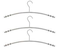 axentia Ensemble de 3 Cintres en Acier Inoxydable, Stable et Durable, Cintres Convenables aux Vestes, Manteaux, chacun env. 47 x 15,5 x 1,2 cm, Argenté