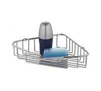 axentia Étagère de Douche Murale Escala, Étagère pour Salle de Bains en Fer Chromé, Étagère d'angle Pratique, env. 20 x 4,5 x 20 cm, Argenté