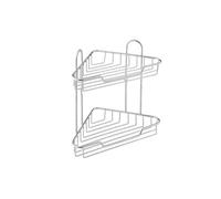 axentia Étagère de Douche Murale Escala, Étagère pour Salle de Bains en Fer Chromé, Étagère d'angle Pratique à 2 Niveaux, env. 20 x 25 x 20 cm, Argenté