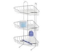 axentia Étagère de Douche Murale Escala, Étagère pour Salle de Bains en Fer Chromé, Étagère d'angle Pratique à 3 Niveaux, env. 20 x 42,5 x 20 cm, Argenté