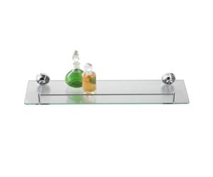 axentia Étagère Murale en Verre pour Salle de Bain - Tablette de Lavabo en Verre avec Rail Chromé - Étagère de Douche 50 x 14 cm - Rangement Accessoires Salle de Bain