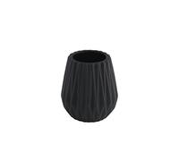 axentia Gobelet à Dents Chicago, Porte-Brosse à Dents en Dolomite, Tasse de Brosse à Dents avec Surface Structurée, Ø env. 8,5 cm, H env. 10 cm, Noir